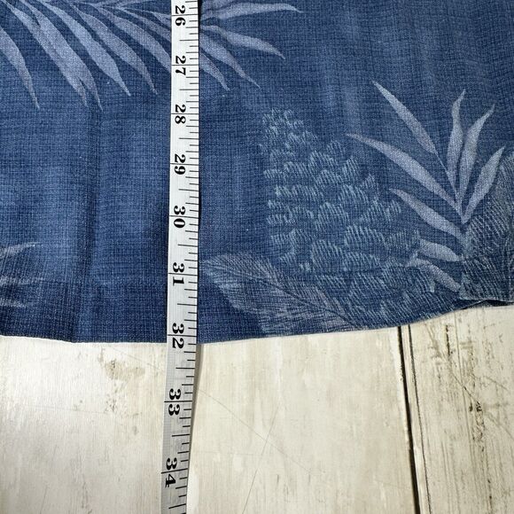 Boca Classics Mens Shirt Island Wear Silk Hawaiian Short Sleeve Blue Leafy XXXL - Picture 12 of 14